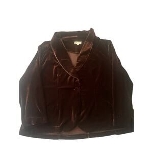 cloth & portrait women's blazer, chocolate brown XXL